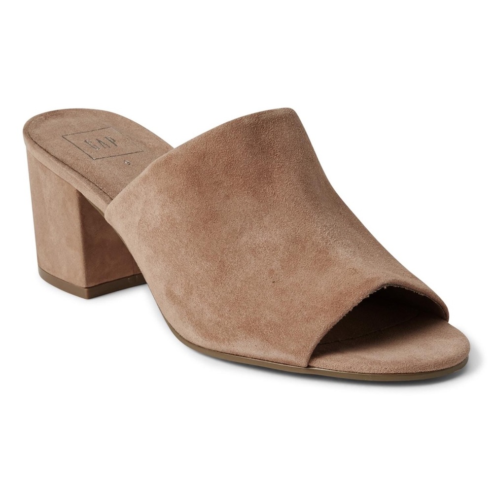 Gap Light Brown Open Toe Block Heel Mule